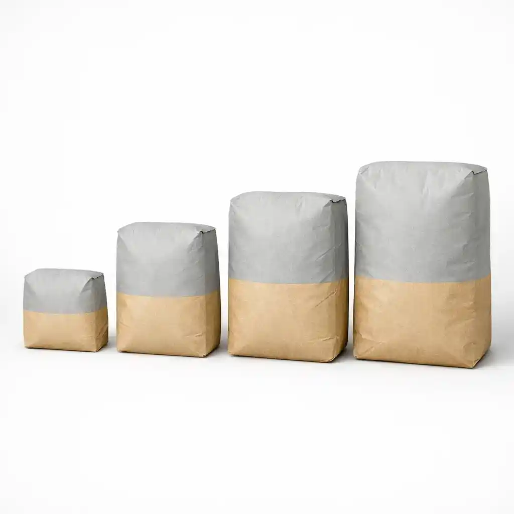 Illustration comparing common concrete bag sizes for estimating bag counts